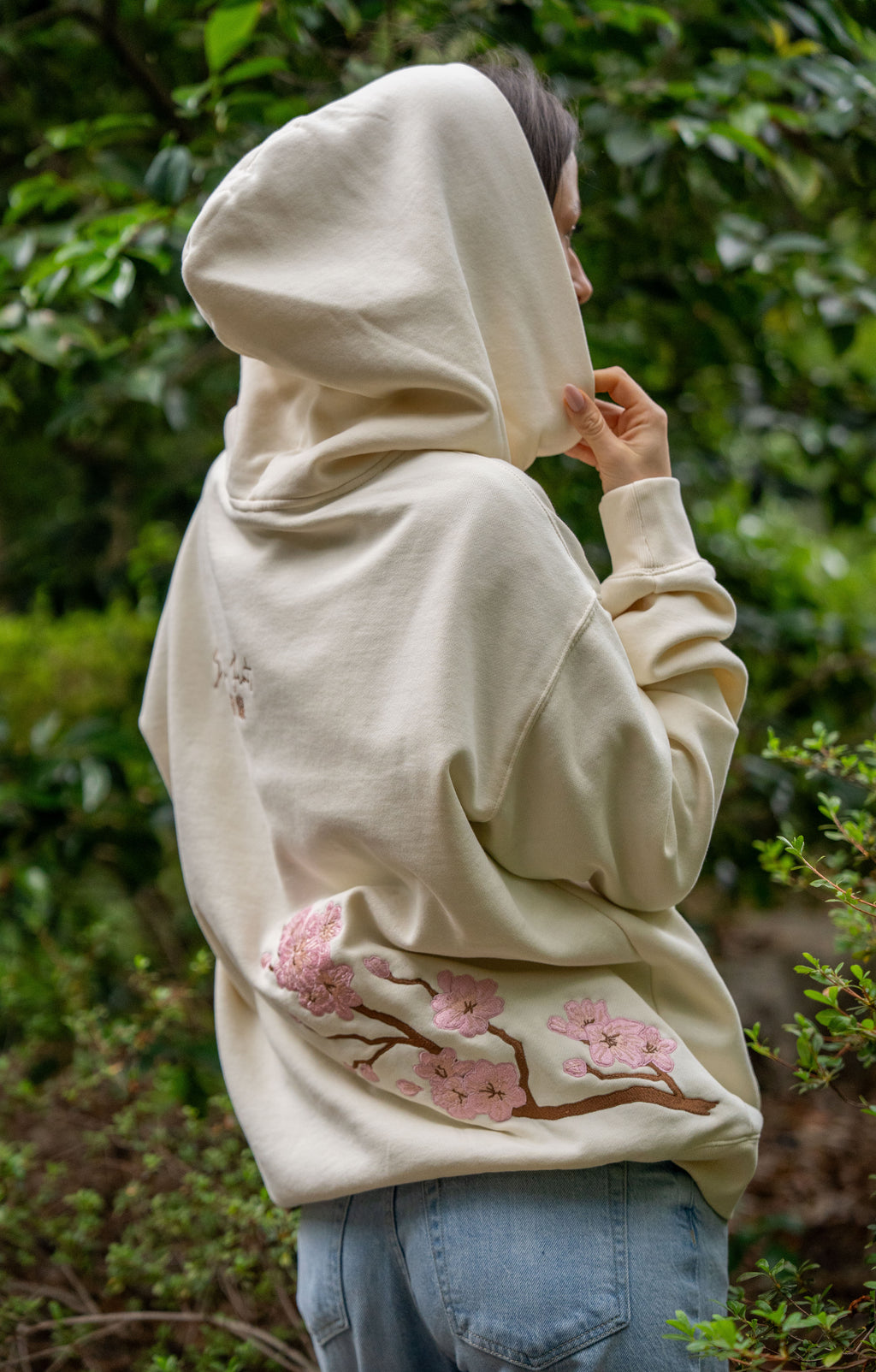 Sakura Front Hoodie - Crème