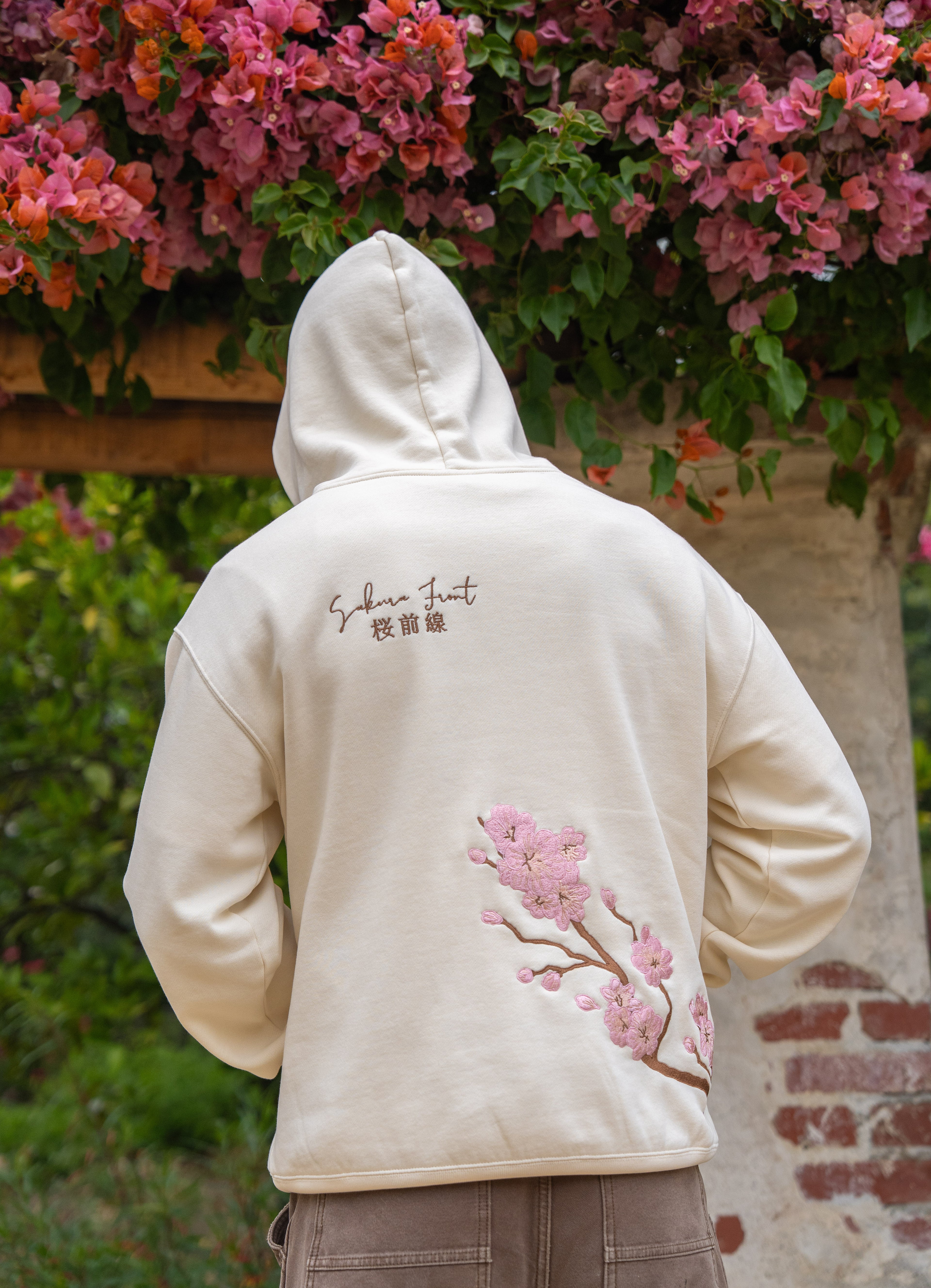 Sakura Front Hoodie - Crème